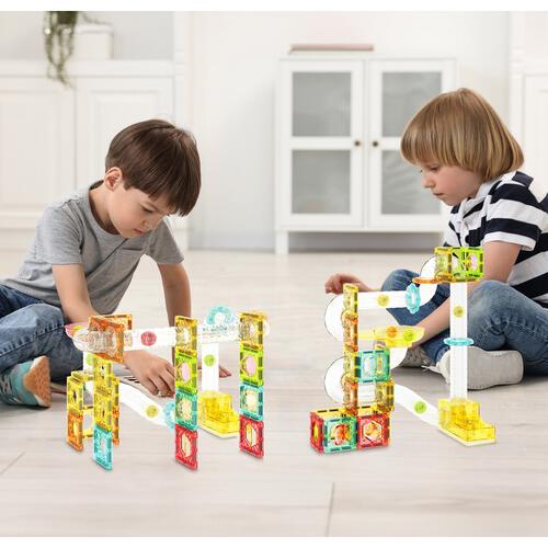 Picasso Tiles 100pcs Magnetic Marble Run Travel Size with Launcher