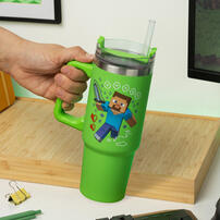 Paladone Minecraft Green 900ml Insulated Cup and Straw