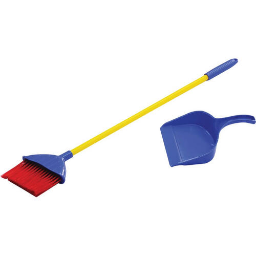 Just Like Home Angled Broom With Dust Pan