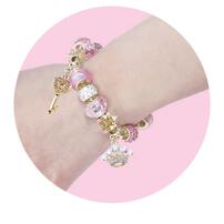 Hot Focus Halo Charms Bracelet & Jewelry Case Princess Fashion Jewelry Accessories