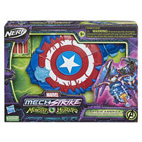 Marvel NERF Mech Strike Monster Hunters Captain America Monster Blast Shield