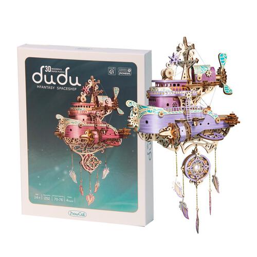 HowCat Dreamcatcher Dudu Ship Purple DIY 3D Wooden & Paper Puzzle
