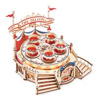 Robotime Rokr DIY Music Box Tilt-A-Whirl 3D Wooden Building Block Amusement Park