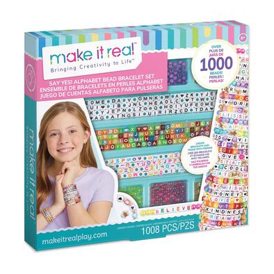Make It Real Say Yes! Alphabet Bead Bracelet Kit Set
