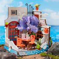Robotime Rolife Sea Holiday Restaurant DIY Wooden Miniature Dollhouse