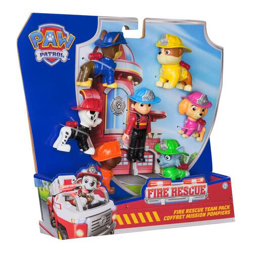 Paw Patrol Fire Rescue Team Figure Pack With 7 Collectible Figures