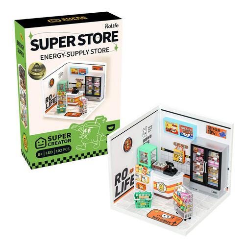 Robotime Rolife Super Store Plastic DIY Miniature Energy Supply Store