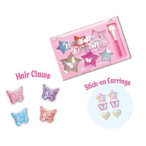 Hot Focus Beautiful Diva Tie Dye Butterfly Eyeshadow & Hair Claw Set