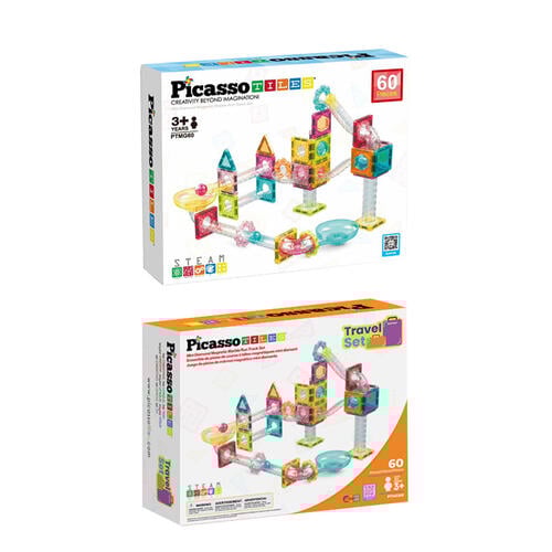 Picasso Tiles 60pcs Marble Run Travel Size