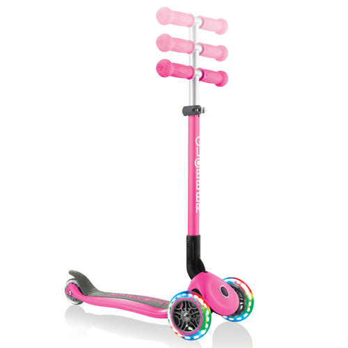 Globber Primo Foldable Lights Sky Neon Pink Scooter