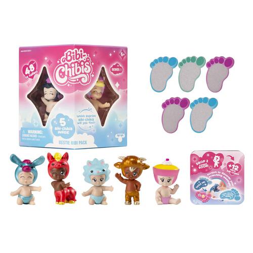 Eolo Bibi-Chibi's Besties Pack - 5pcs Pack with 3 Mystery Characters - Assorted