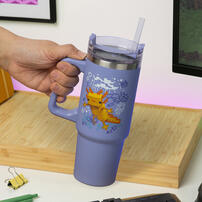 Paladone Minecraft Purple 900ml Insulated Cup and Straw