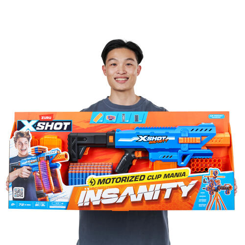 X-Shot Insanity Series 1 Motorised Clip Blaster (72Darts)