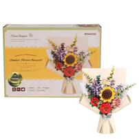 Robotime Rowood DIY Wooden Flower Bouquet 3D Wooden Flower Puzzle