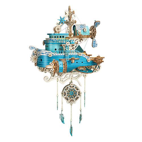 HowCat Dreamcatcher Dudu Ship Blue DIY 3D Wooden & Paper Puzzle
