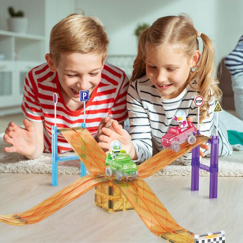 Picasso Tiles 45pcs Magnetic Tiles Race Track Set