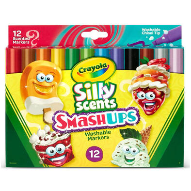 Crayola 12 Ct Silly Scents Smashups Washable Chisel Tip Markers