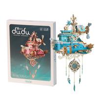 HowCat Dreamcatcher Dudu Ship Blue DIY 3D Wooden & Paper Puzzle