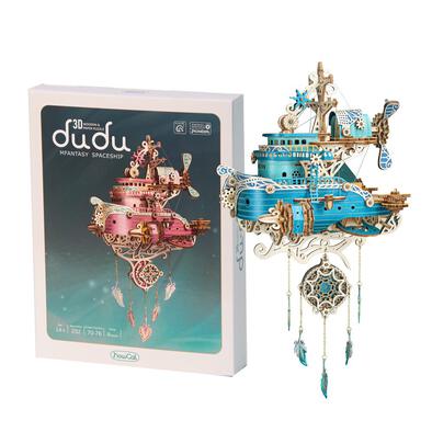 HowCat Dreamcatcher Dudu Ship Blue DIY 3D Wooden & Paper Puzzle