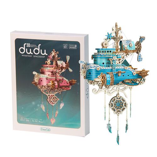 HowCat Dreamcatcher Dudu Ship Blue DIY 3D Wooden & Paper Puzzle