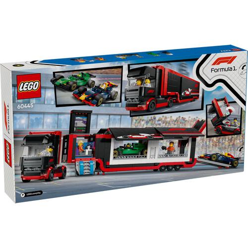 LEGO City F1 Truck with RB20 & AMR24 F1 Cars 60445