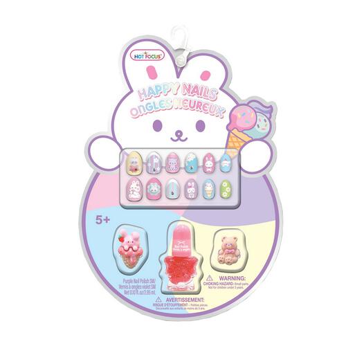 Hot Focus Happy Nails Happy Bunny Press on Nails Manicure Nail Art Sticker