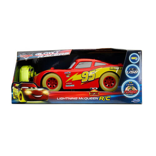 Jada 1:14 Disney Pixar Cars R/C Lightning McQueen Glow Racer