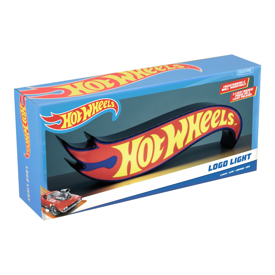 Paladone Hot Wheels Garage & Display Light - Officially Licensed Mattel Merchandise, Luminous Case for 7 Cars, Customizable Background, Gift for