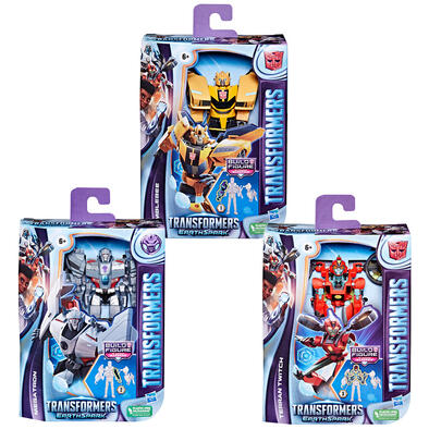 Transformers EarthSpark Deluxe Class: Action Figure Optimus Prime 12,5 Cm, Convertibile, Con Blaster E Parte Build-A-Figure