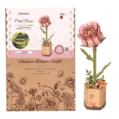 Robotime Rowood DIY Pink Rose 3D 