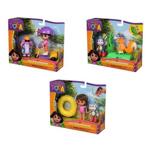 Dora Adventure Pack With 2 Figure And Accessories M02 - Assorted