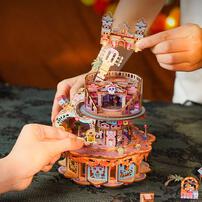 Tonecheer Dreams Wander Rotating Music Box DIY Wooden Musical Movement Box