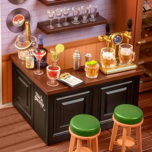 Robotime Rolife Super Creator Leisurely Cheers Bar Plastic DIY Miniature House