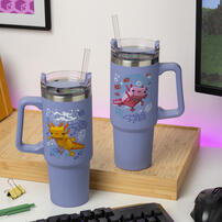 Paladone Minecraft Purple 900ml Insulated Cup and Straw