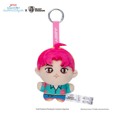 KPop Demon Hunters Flat Plush Keychain - Saja Boy Abby (Soda Pop Version)