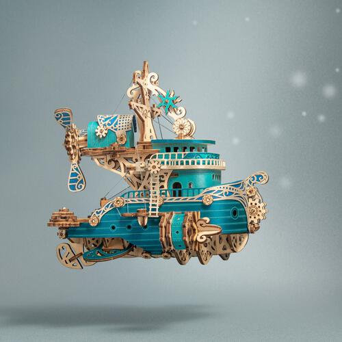 HowCat Dreamcatcher Dudu Ship Blue DIY 3D Wooden & Paper Puzzle