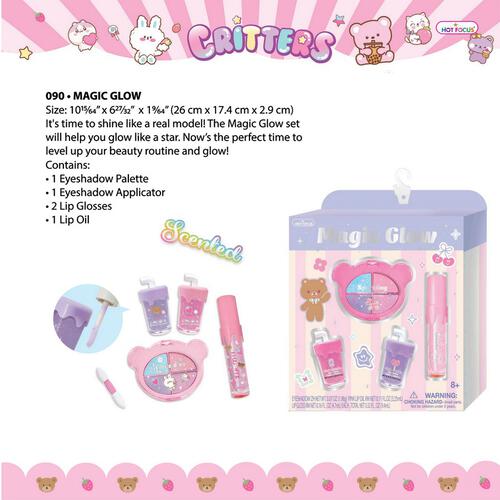 Hot Focus Magic Glow Critters Beauty Kit Washable Non-Toxic Makeup Toy Set