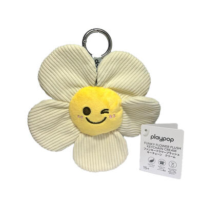 playpop Funky Flower Plush Keychain - Cream