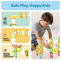 Picasso Tiles 100pcs Magnetic Marble Run Travel Size with Launcher