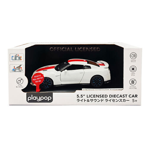 playpop 5.5" License Diecast Car - 1:32 Nissan Gt-R(R35) (Light & Sound)