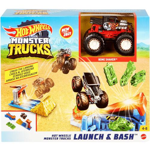 Hot Wheels Monster Trucks Launch & Bash Playset