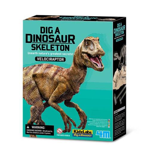 4M Kidzlabs Dig a Velociraptor Skeleton