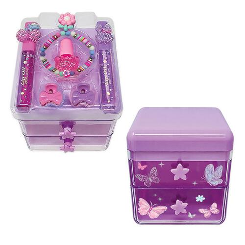 Hot Focus My Beauty Space Tie Dye Butterfly Beauty Kit Washable Non-Toxic Makeup Toy Set