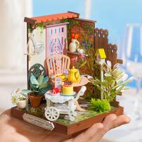 Robotime Rolife Fancy Tea Yard DIY Wooden Miniature Dollhouse