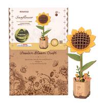 Robotime Rowood DIY Sunflower 3D Wooden Flower Puzzle