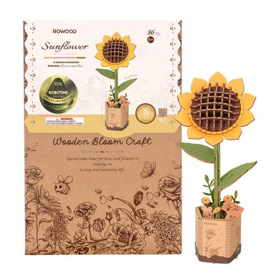 Robotime Rowood DIY Sunflower 3D Wooden Flower Puzzle