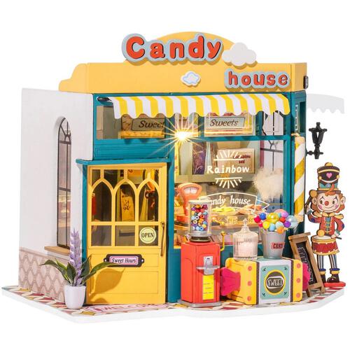Robotime Rolife DIY Wooden Miniature Dollhouse Rainbow Candy House