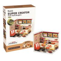 Robotime Rolife Super Creator Yum Yum Burgers Plastic DIY Miniature House
