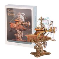 HowCat MFANTASY Around the World in 80 Days Airship DIY 3D Wooden & Paper Puzzle