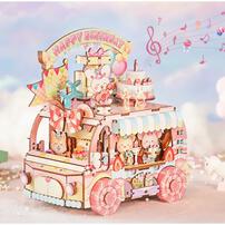 Tonecheer Birthday Party Rotating Music Box DIY Wooden Musical Movement Box